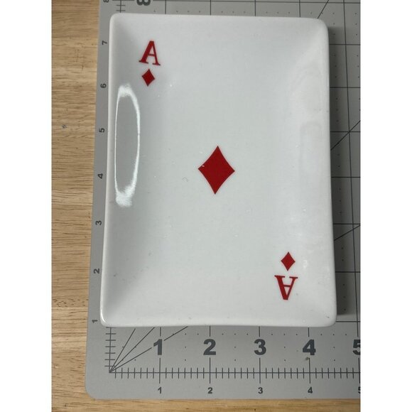 Ace of Diamonds Card Snack Dish Plate Trinket Gambling Casino Games - Picture 3 of 6